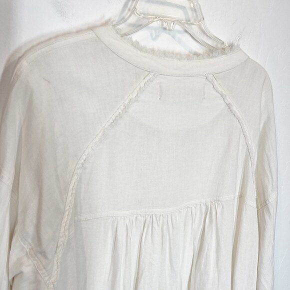 We the Free People Keep it Simple Button Down off White shirt Size S Linen blend - Picture 12 of 12